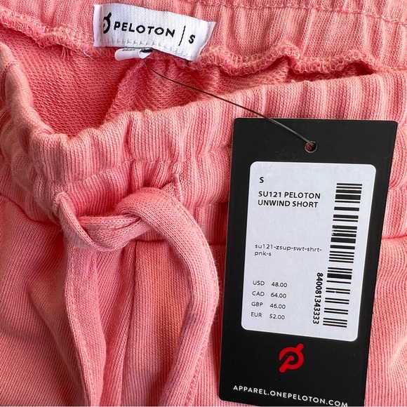 Peloton Unwind Drawstring Cotton Shorts NWT - Pink, Women’s Size Small - Picture 5 of 10